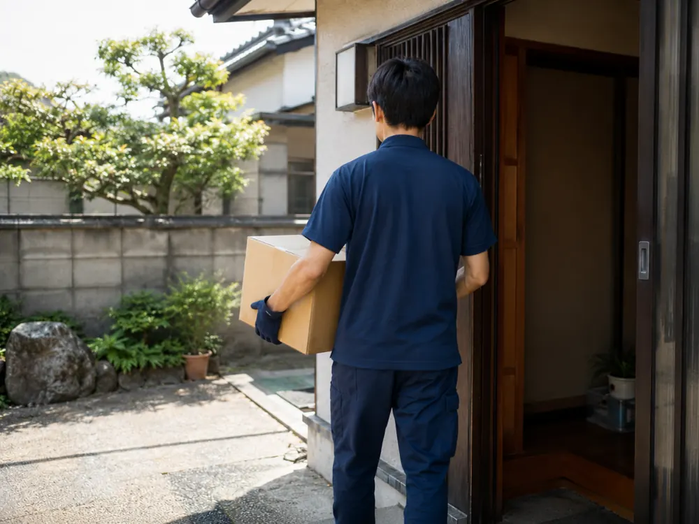 家具や家電を運び出す様子